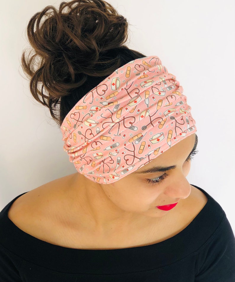 Extra Wide Nurse Headband Scrunch Headband Nursing Headband Etsy