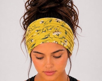 Floral Scrunch Headband, Extra Wide Headband, Workout Headband, Nurse Headband,  Headband, Running Headband, Women Headband, Yoga Headband