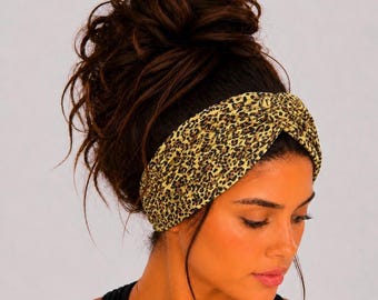 Cheetah Headband, turban Headband, Nurse Headband, Wide Headband, Teacher Headband, Twist Headband, leopard Headband