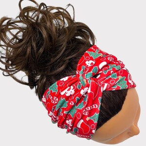 Christmas Turban Headband, Santa’s headband, socks headband, nurse headband, holiday headband, healthcare headband