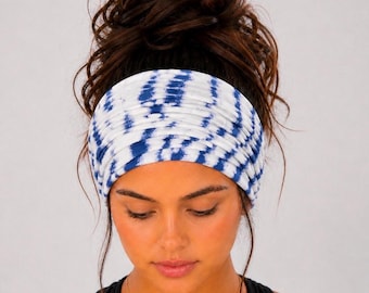 Tie-dye Scrunch Headband, Extra Wide Headband,  Nurse Headband, Boho Headband, Running Headband, wide Headband, Exercise Headband