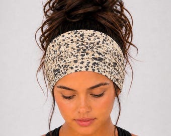 Leopard Scrunch Headband, Extra  Wide Headband, Yoga Headband, Running Headband, Workout Headband, Women Headband, Wide Headband