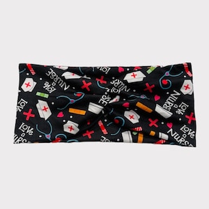 Love a Nurse headband, Buttons Nurse Headband, Buttons Headband, Extra Wide Headband, wide Headband, Healthcare Headband, Magnetic Buttons