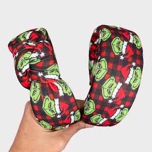 Grinch headband, Christmas headband, knot headband, Flat headband
