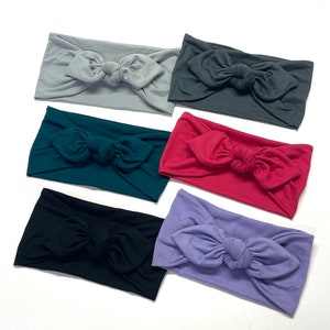 Bow tie headband, nurse Headband, solid color headband, extra wide headband, women headband, healthcare headband, wide headband
