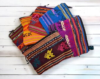 Woven Guatemalan Coin Purse- Boho Chic Coin Bag- Small Zippered Purse- Hippie Pouch-Ethnic handmade purse- Teachers Gift- Credit Card Holder