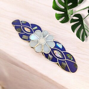 Mother of Pearl Mexican Hair Barrette With Floral Daisy Design ...