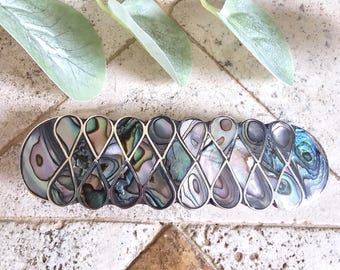 Salsa Designs Hecho En Mexico Hair Clip Barrette Fish Stone Inlay 4 Inches NG Salsa Designs Hecho En Mexico Hair Clip Barrette Fish Stone  main image 3
