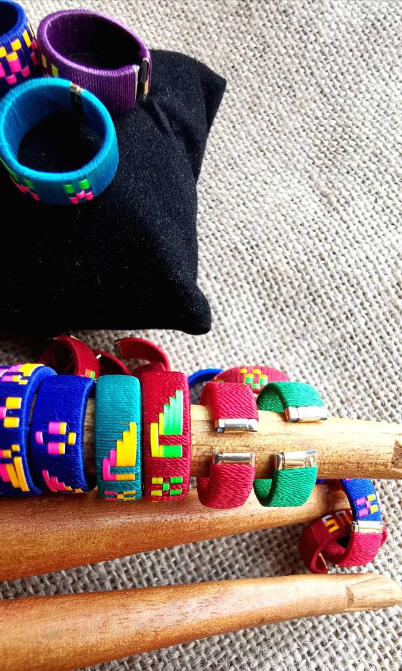 Cotten Rings Woven Cotton Rings for Kids - Boho Chic Adjustable Jewellery - Lot of 5 ...