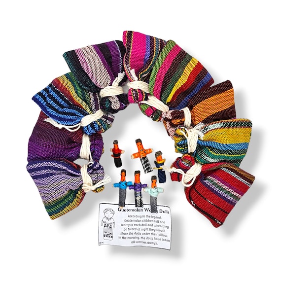 Guatemalan Worry Dolls, 6 Dolls in a Bag