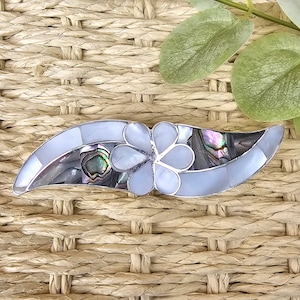 Mexico Mother of Pearl Hair Barrette - Etsy display picture 3