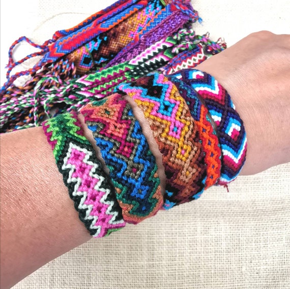 Woven Friendship Bracelet~Braided Wristband, Arrowhead Pattern String Bracelet, Knotted bracelet,  Multi-color Hippie  Bracelet- BFF Gift
