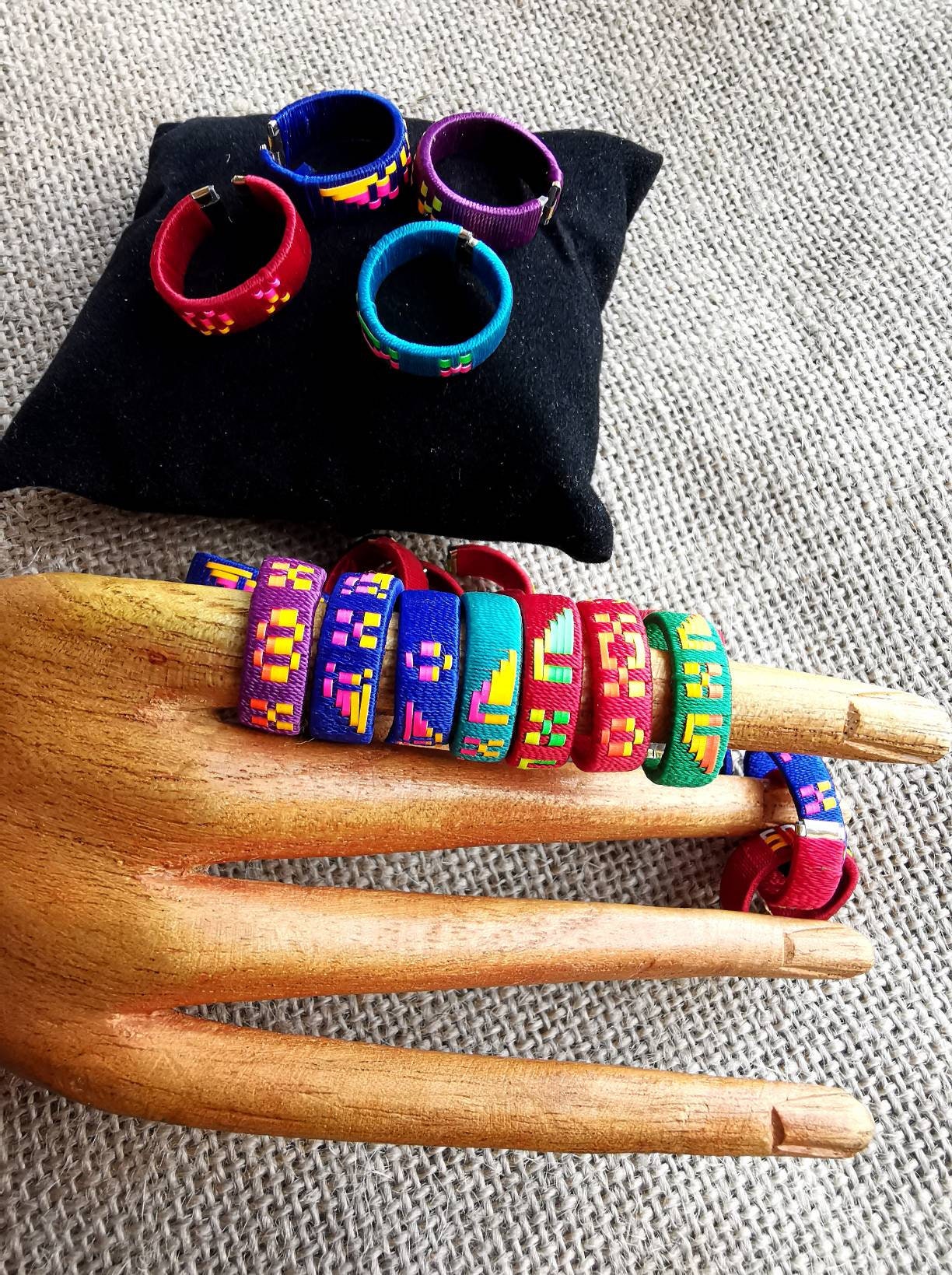 Cotten Rings Woven Cotton Rings for Kids - Boho Chic Adjustable Jewellery - Lot of 5 ...