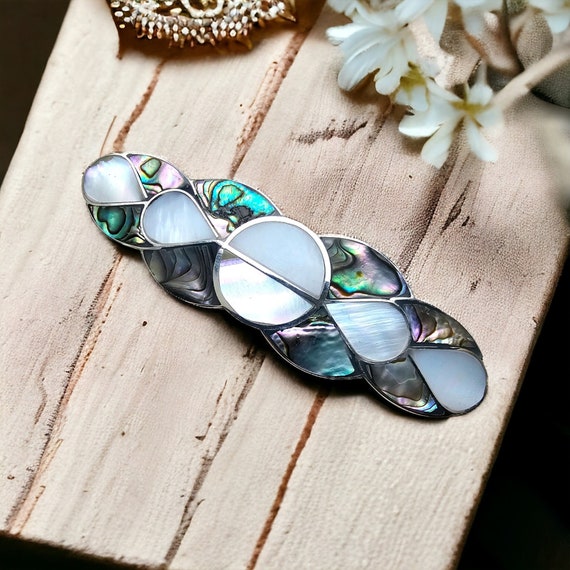 Mother of Pearl Hair Barrette - Art Deco Style
