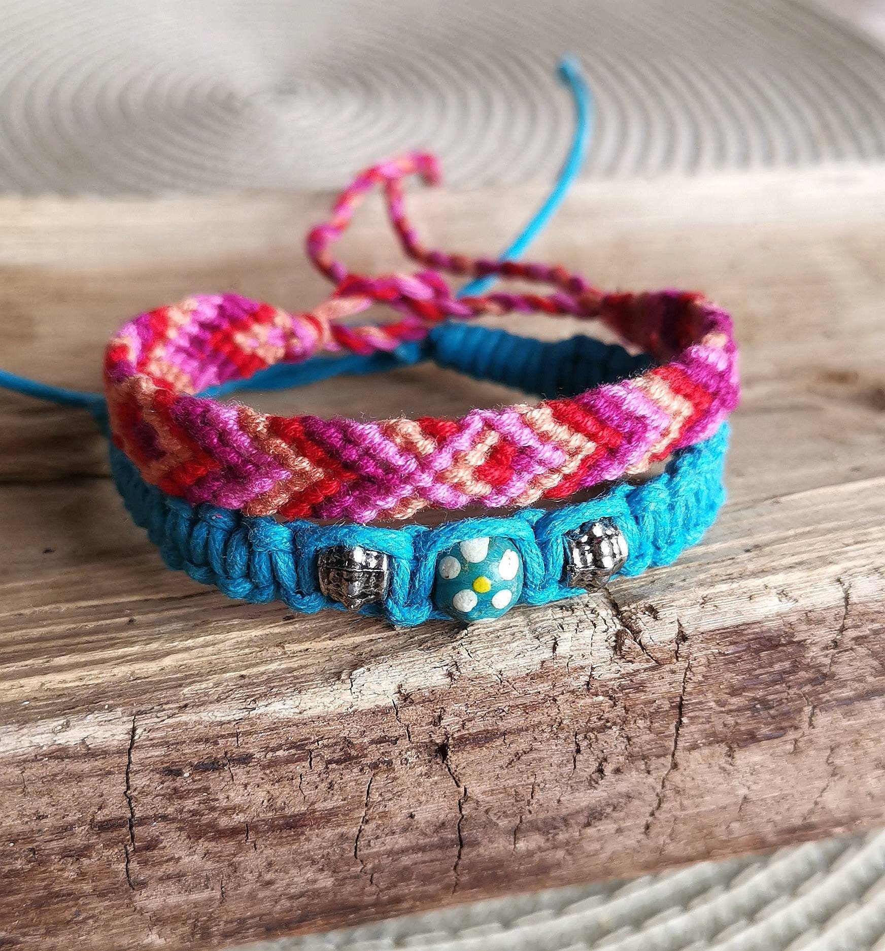 Plaited Cord Bracelet/ Cotton Friendship Bracelet/ Set of - Etsy UK