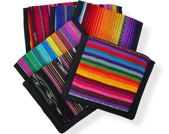 Colourful Guatemalan Wallet / Fabric Wallet / Mexican Sarape Design / Striped Pattern / Unisex Multi Color/ Handwoven / Bohemian Purse