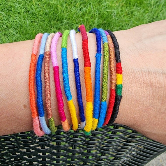 Thin Round Friendship Bracelets Handmade Cotton Woven String Wholesale  Quantity | eBay