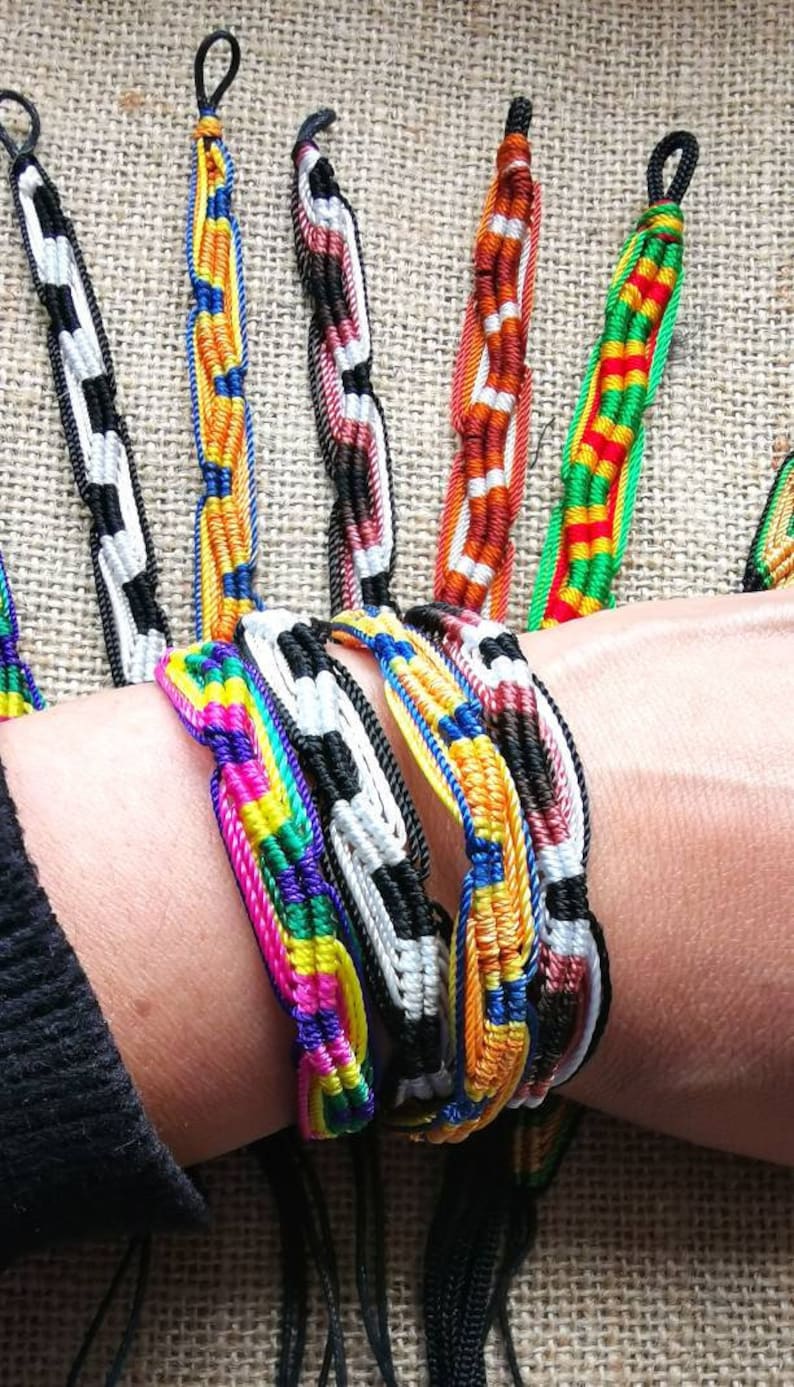 Woven Friendship Bracelets Mexican Wave Design ZigZag Bracelet | Etsy