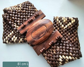 Hand Beaded Belt, Stretch Bead Belt, Hardwood Clasp, Multi  display picture 3