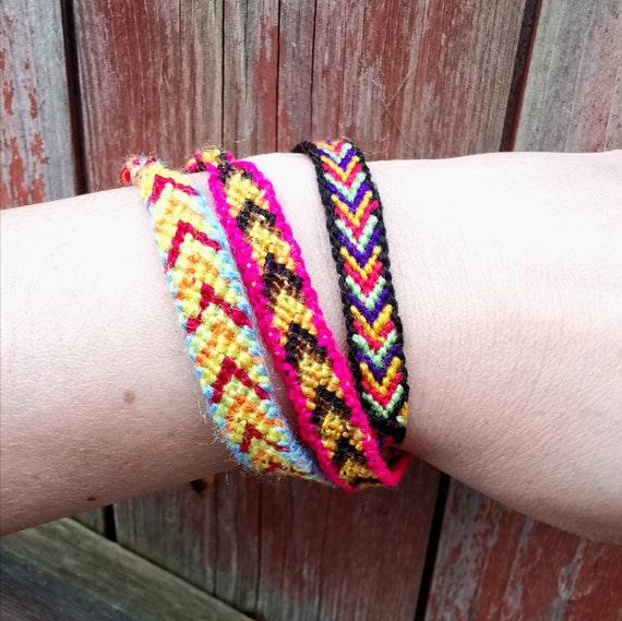 Set of 6 Woven Friendship Bracelets Kids Wool Wristband Wrap