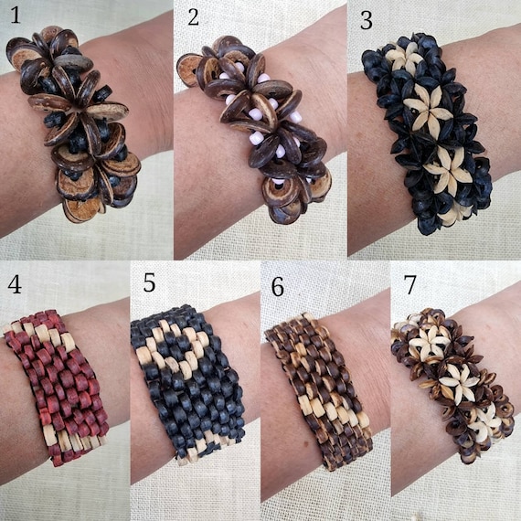 Wooden Bracelet- Elasticated Bracelet- Unisex Bracelet - Wooden Jewelry- Summer Bracelet- Boho Chic Jewelry- Beach Jewelry, Tribal - Ethnic