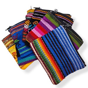 Porte-monnaie tissé guatémaltèque - sac pour pièce de monnaie bohème chic - petit sac à main avec fermeture à glissière - pochette hippie - sac à main ethnique fait main - cadeau enseignant - porte-cartes de crédit