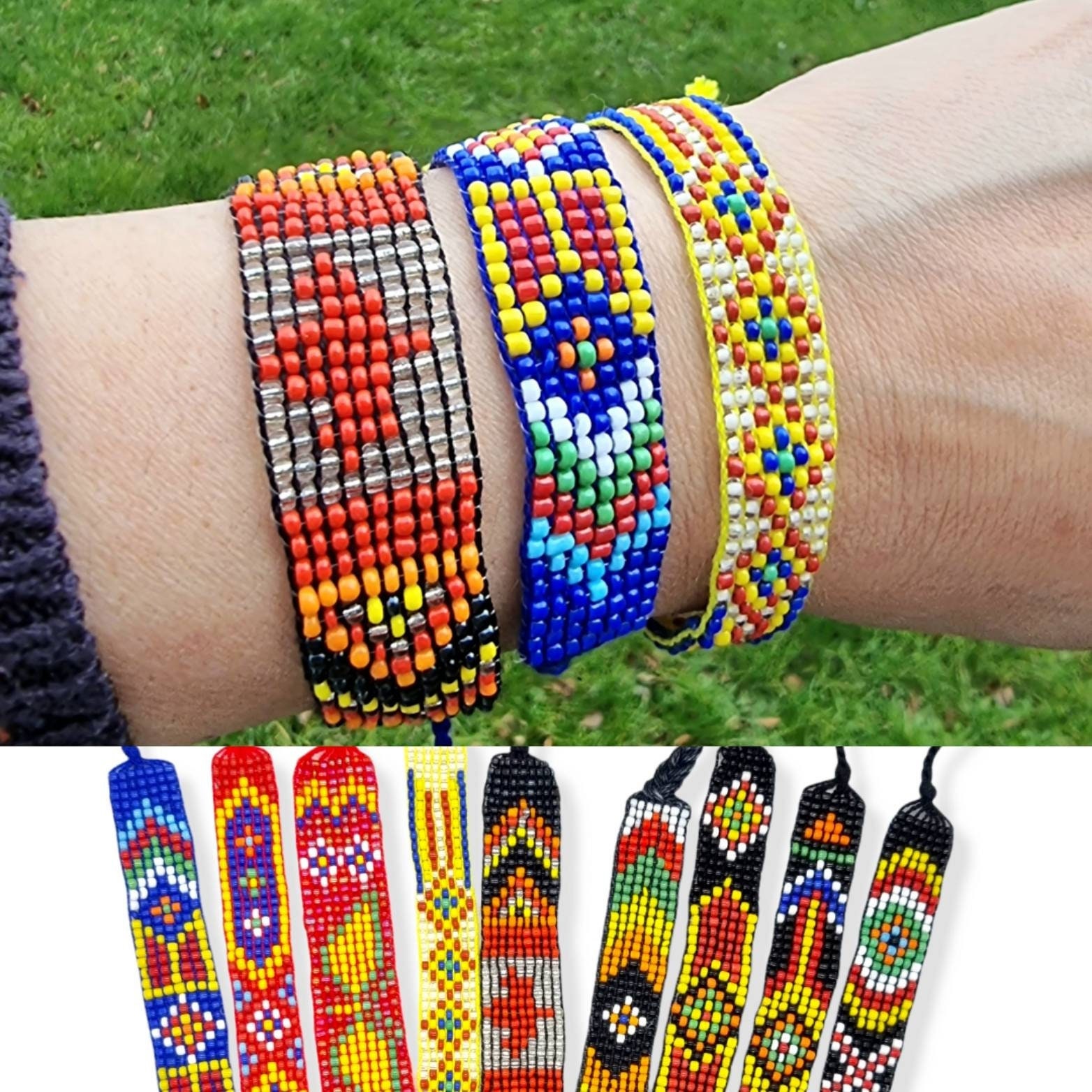 Buy Beaded Friendship Bracelets Patterned Multi Color Boho Online in India   Etsy