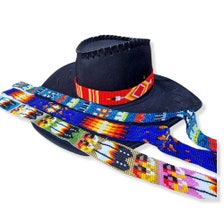 Beaded Hat Band, Cowboy Hat Band, Western Hat Accessory, Handmade by  Indigenous Mayan Women, Adjustable Leather Hat Bands for Men Women 