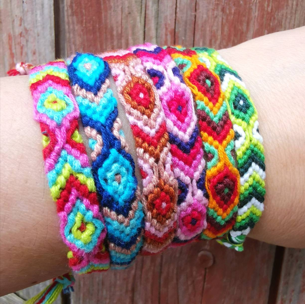Woven Friendship Bracelets Cotton Wristband Set of 6 Wrap Etsy UK