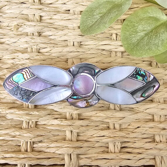 Mexican Shell Hair Clip With Mother of Pearl Barrette, Tulip  display picture 1