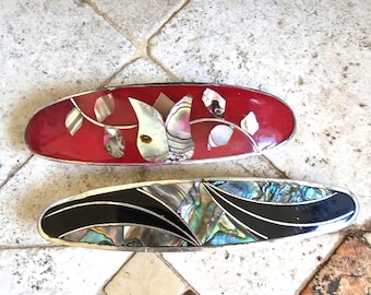 Mother of Pearl Hair Barrette With Infinity and Diamond  display picture 2
