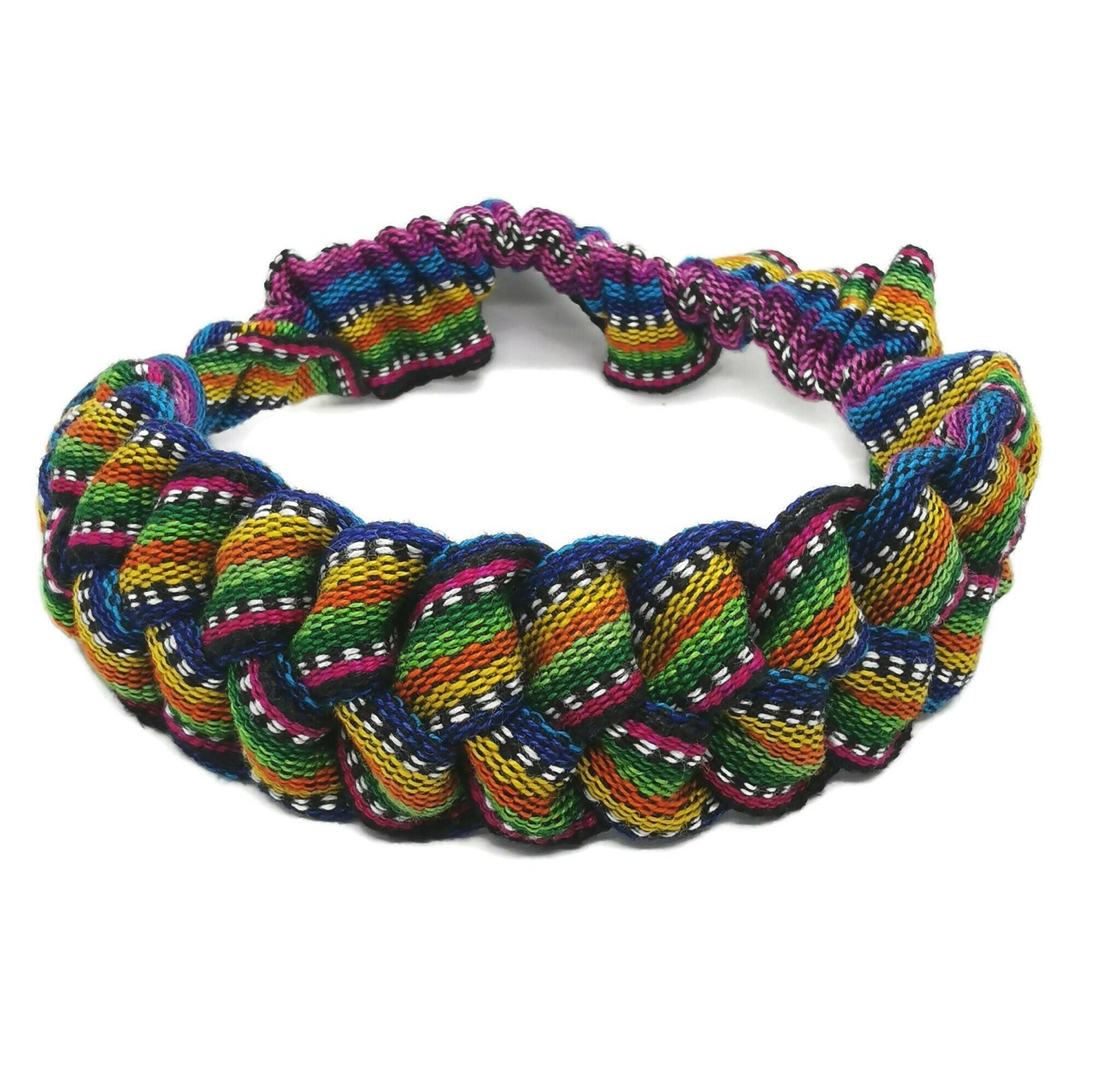 Guatemalan Headband Reversible Fabric Braided Hair Headband | Etsy