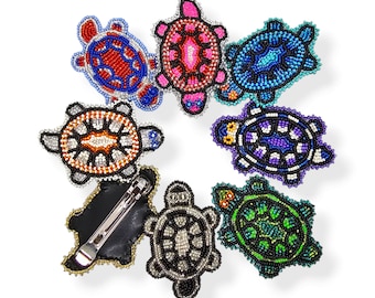 Turtle Beaded Hair Clip, Tortoise Barrette, Beaded Hair Accessory, Handmade Turtle Hair Jewelry, Multicolour Barrette, Sea Turtle Hair Clip