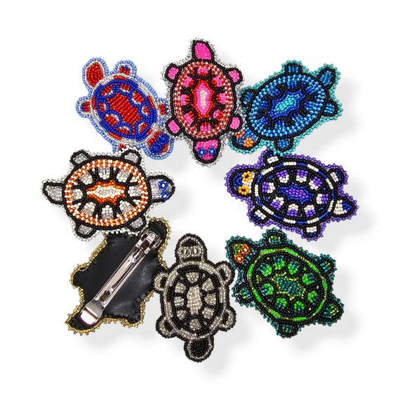 Turtle Glyph Beaded Hairclip or Barrette Hair Jewelry