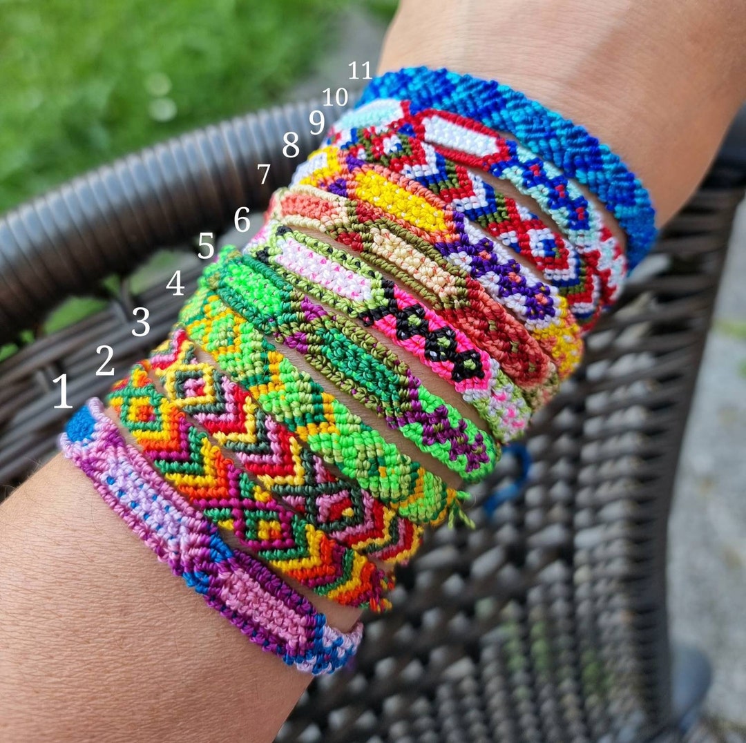 Friendship Woven String Bracelet 1/4 wide - Mexico