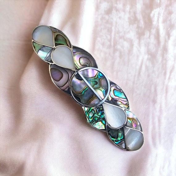 Mother of Pearl Hair Barrette - Art Deco Style
