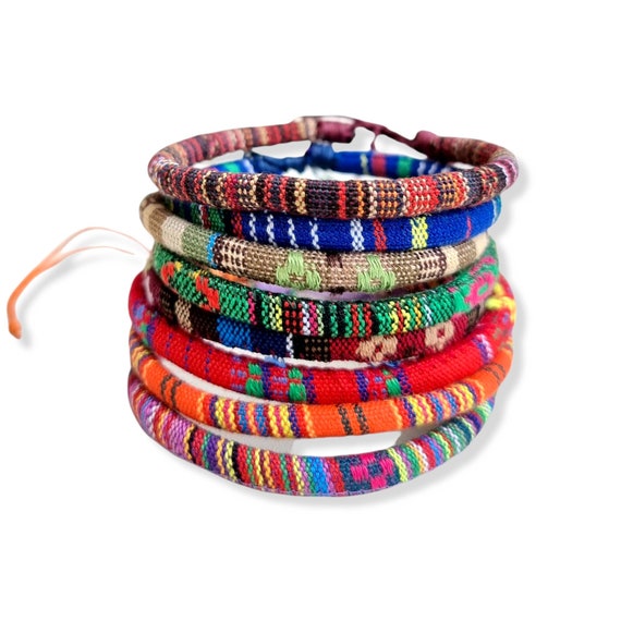 Woven Cotton Unisex Anklet/ Round or Tube Design/ Surfer Anklet/ Bohemian/ Striped Multicolour Anklet/ Beach Jewelry/ Tribal