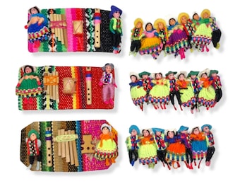 Peruvian Doll Hair Clip, Worry Doll Barrette, Tiny, Miniature Dolls Girls Hair Accessories, Peruvian Dancers Hair Barrette, Panpipes Design