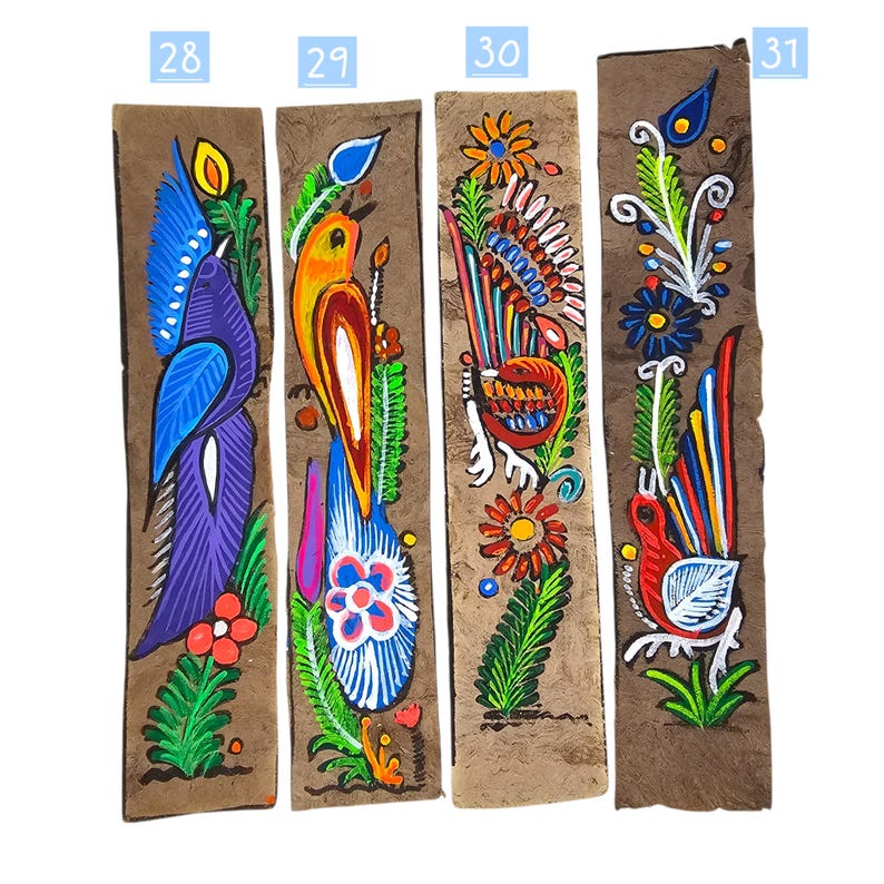 Amate Paper Bookmark, Traditional Mexican Bird Design - Handcrafted Book Divider image 10
