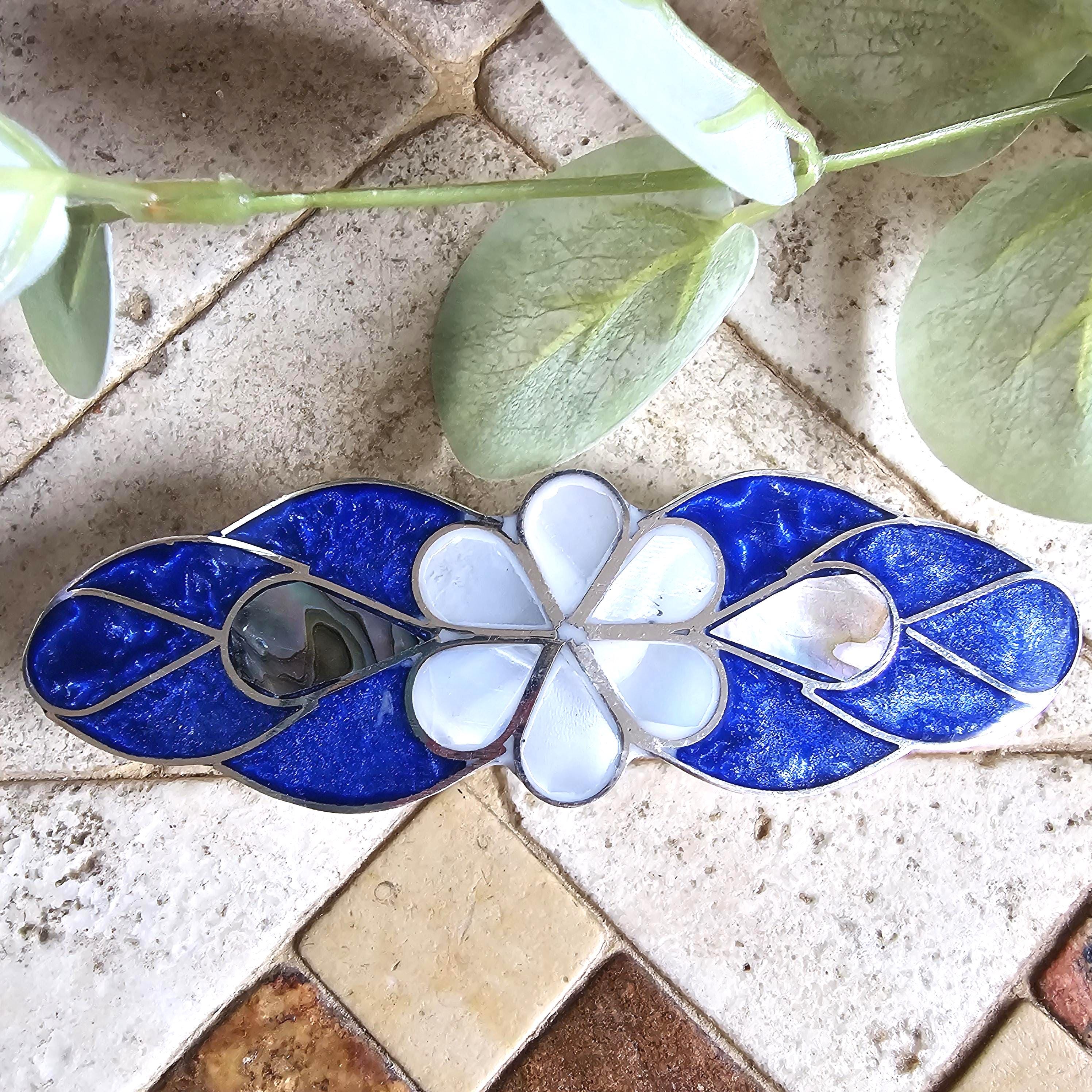 Mother of Pearl Mexican Hair Barrette With Floral Daisy  display picture 2