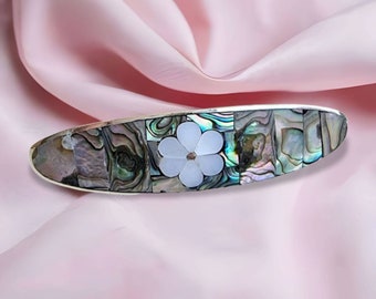 Mother of Pearl Barrette Abalone Hair Clip Art Deco - Etsy