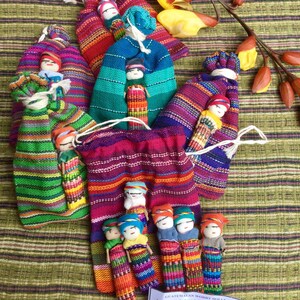Worry Dolls-6 poupées 1 sac-guatémaltèque-grande poupée-poupées à problèmes-Worry People-Cadeau meilleur ami-Cadeau d'anniversaire-Cadeau anxiété-Worry Doll-Ethnique image 7