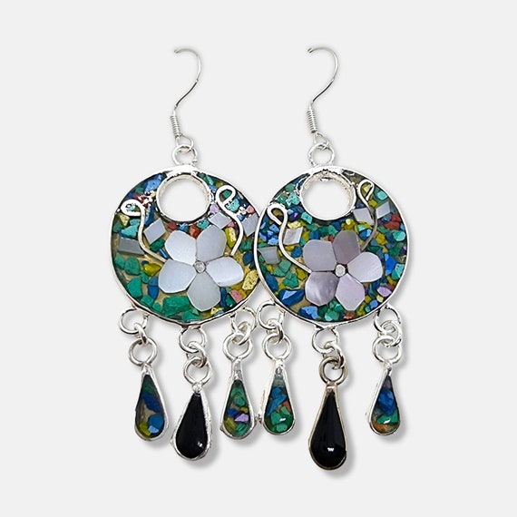 Mexican Floral Earrings | Round Shaped
