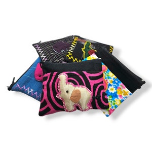 Boho Chic Elefant, Delfin Geldbörse - Kleine String Tasche - Ethno Tribal Reißverschluss Beutel - Hippie Kreditkartenhalter - Tierliebhaber Geschenk