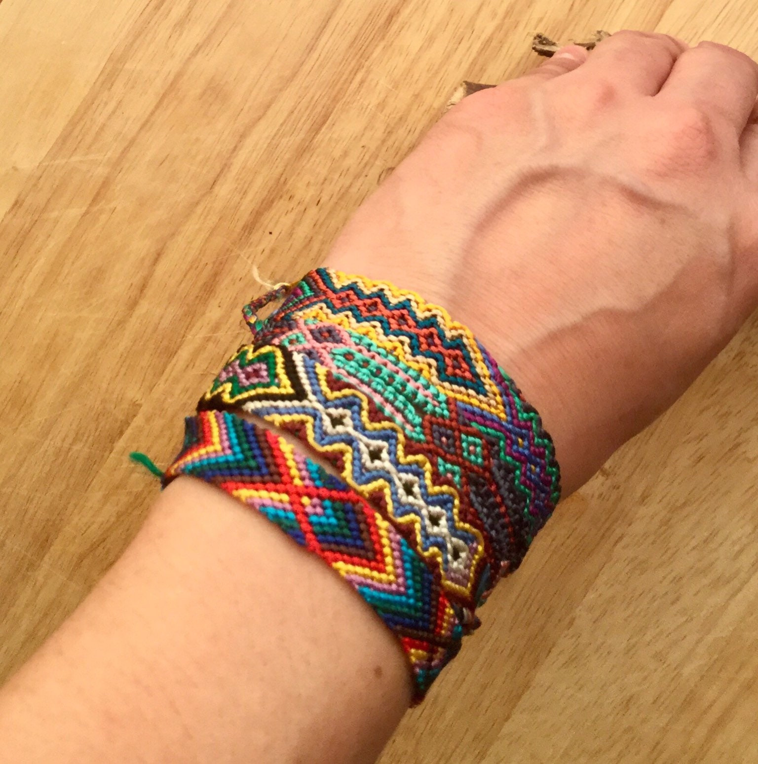 Friendship bracelets. Hippie braided wristband, wrist bracelet with pa By  WinWin_artlab