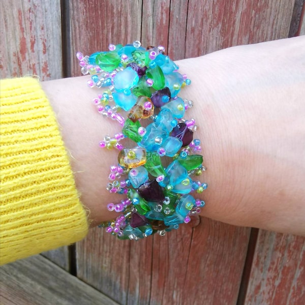 Beaded Cuff Bracelet Etsy