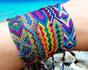 Buy Cotton String Friendship Bracelets, Rainbow Beaded Bracelet, Set of 3  and 6, Multi Colour, Knotted, Macrame Wristband, Party Favours Online in  India - Etsy