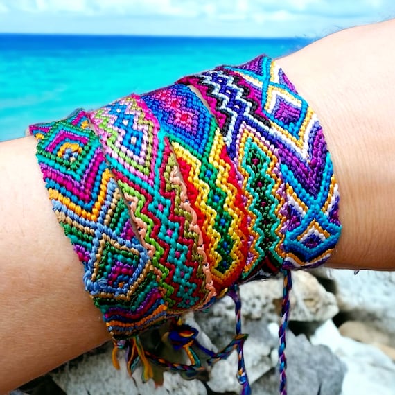Scrunchy made with ganga hobby india | Embroidered friendship bracelet,  Rope bracelet, Friendship bracelets