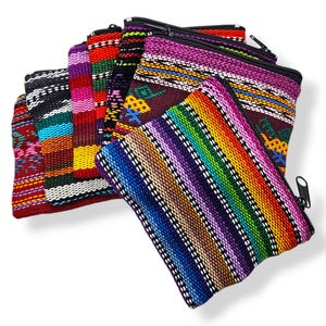 Porte-monnaie tissé guatémaltèque - sac pour pièce de monnaie bohème chic - petit sac à main à fermeture éclair - pochette hippie - sac à main ethnique fait main - cadeau enseignant - porte-cartes de crédit