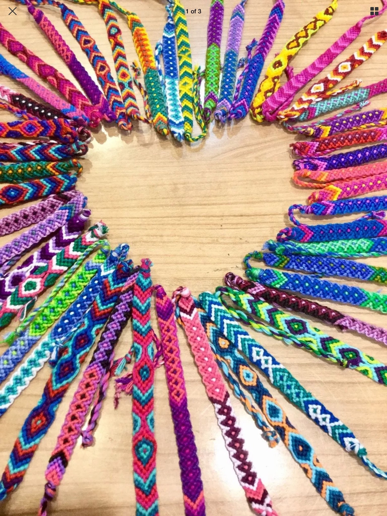 Set of 6 Boho Macrame Friendship Bracelets Woven Cotton